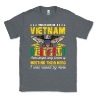 Charcoal Heather proud vietnam veteran son gifts raised by my hero veteran day Classic Tee - linhVisuals