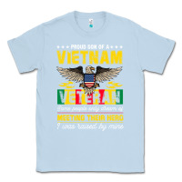 Dusty Blue proud vietnam veteran son gifts raised by my hero veteran day Classic Tee - linhVisuals