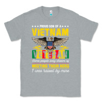 Heather Grey proud vietnam veteran son gifts raised by my hero veteran day Classic Tee - linhVisuals