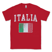 Red vintage italia italian flag italy italiano Classic Tee - linhVisuals