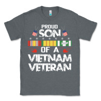 Charcoal Heather proud son of a vietnam veteran father's day Classic Tee - linhVisuals