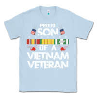 Dusty Blue proud son of a vietnam veteran father's day Classic Tee - linhVisuals