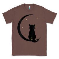 Chestnut womens double moon cat Classic Tee - linhVisuals