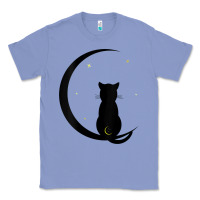 Colony Blue womens double moon cat Classic Tee - linhVisuals