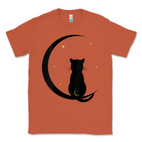 Copper womens double moon cat Classic Tee - linhVisuals