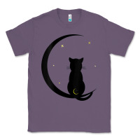 Lavender womens double moon cat Classic Tee - linhVisuals