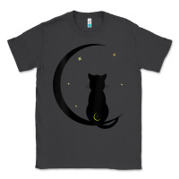 Smoke womens double moon cat Classic Tee - linhVisuals