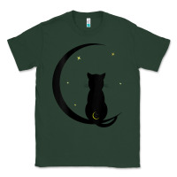 Sports Green womens double moon cat Classic Tee - linhVisuals