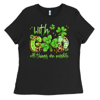 Black with god all things are possible Ladies Tee - Artiststas