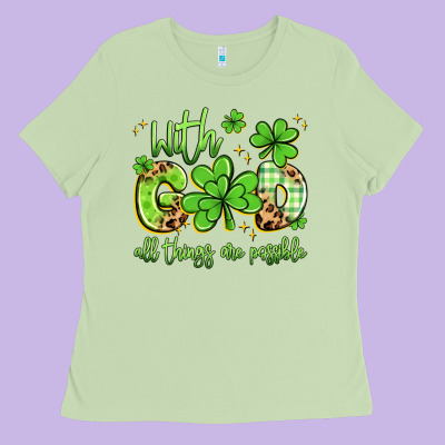 With God All Things Are Possible Ladies Tee Designed By Artiststas