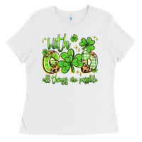 White with god all things are possible Ladies Tee - Artiststas