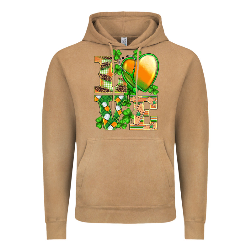St.patricks Nurse Love Heart Stethoscope Vintage Hoodie by BarkalooDesign | Teevron