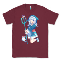 Burgundy Gawr Gura Classic Tee - linhVisuals