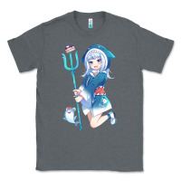 Charcoal Heather Gawr Gura Classic Tee - linhVisuals
