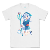 White Gawr Gura Classic Tee - linhVisuals