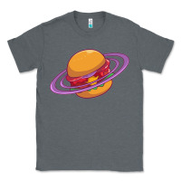 Charcoal Heather Burger  Saturn Classic Tee - linhVisuals