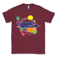 Burgundy retro graphic design   frank lloyd wright Classic Tee - linhVisuals