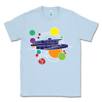 Dusty Blue retro graphic design   frank lloyd wright Classic Tee - linhVisuals