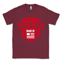Burgundy veteran made in usa   military Classic Tee - linhVisuals