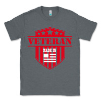 Charcoal Heather veteran made in usa   military Classic Tee - linhVisuals