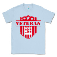 Dusty Blue veteran made in usa   military Classic Tee - linhVisuals