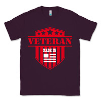 Plum veteran made in usa   military Classic Tee - linhVisuals