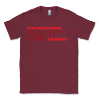 Burgundy logocnsmdp conservatoire de paris Classic Tee - linhVisuals