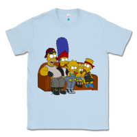 Dusty Blue simpson family Classic Tee - linhVisuals