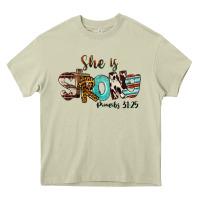 Mossy She Is Strong Proverbs 31 25 Heavy Core Tee - FaDigitalArtStudio