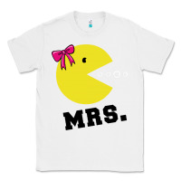 White Mrs Pacman Classic Tee - linhVisuals