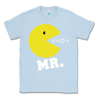 Dusty Blue Mr Pacman Classic Tee - linhVisuals