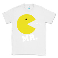 White Mr Pacman Classic Tee - linhVisuals