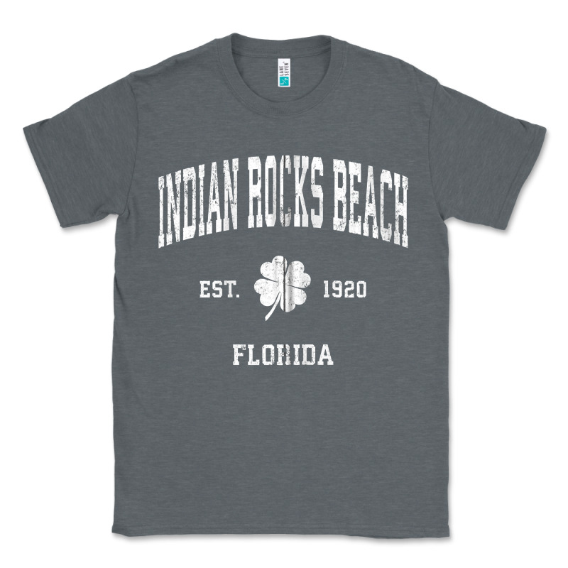 Indian Rocks Beach Florida Vintage Shamrock Sports Zip Hoodie Classic Tee by linhVisuals | Teevron