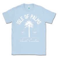 Dusty Blue isle of palms sc palm tree isle of palms beach gift pullover hoodie Classic Tee - linhVisuals