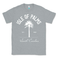Heather Grey isle of palms sc palm tree isle of palms beach gift pullover hoodie Classic Tee - linhVisuals