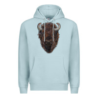 Blue Mist american bison Premium Hoodie - RanaPortraitStore