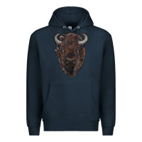 Navy american bison Premium Hoodie - RanaPortraitStore