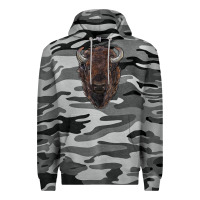 Slate Camo american bison Premium Hoodie - RanaPortraitStore