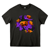 Asphalt halloween pumpkin patch  1 Heavy Core Tee - BundleAndBundleShop