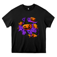 Black halloween pumpkin patch  1 Heavy Core Tee - BundleAndBundleShop