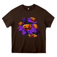 Chocolate Brown halloween pumpkin patch  1 Heavy Core Tee - BundleAndBundleShop