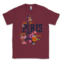 Burgundy PARIS Classic Tee - linhVisuals