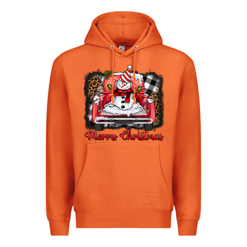 Merry Christmas Truck Snowman Premium Hoodie by BarkalooDesign | Teevron