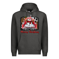 Charcoal Heather merry christmas truck snowman Premium Hoodie - BarkalooDesign