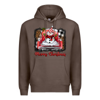 Coffee merry christmas truck snowman Premium Hoodie - BarkalooDesign