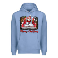 Colony Blue merry christmas truck snowman Premium Hoodie - BarkalooDesign