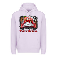 Lilac merry christmas truck snowman Premium Hoodie - BarkalooDesign