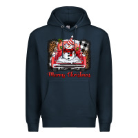 Navy merry christmas truck snowman Premium Hoodie - BarkalooDesign