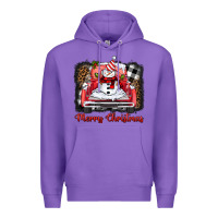 Purple merry christmas truck snowman Premium Hoodie - BarkalooDesign
