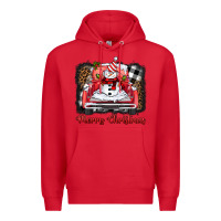 Red merry christmas truck snowman Premium Hoodie - BarkalooDesign